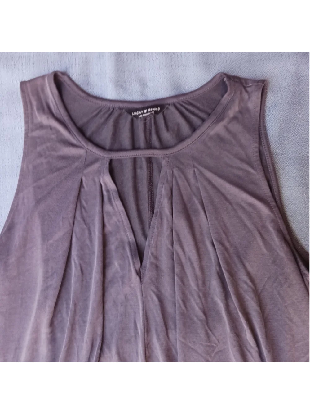 Lucky Brand Women's XS Black Semi- Sheer Tank Layering Flowy Bottom Lightweight